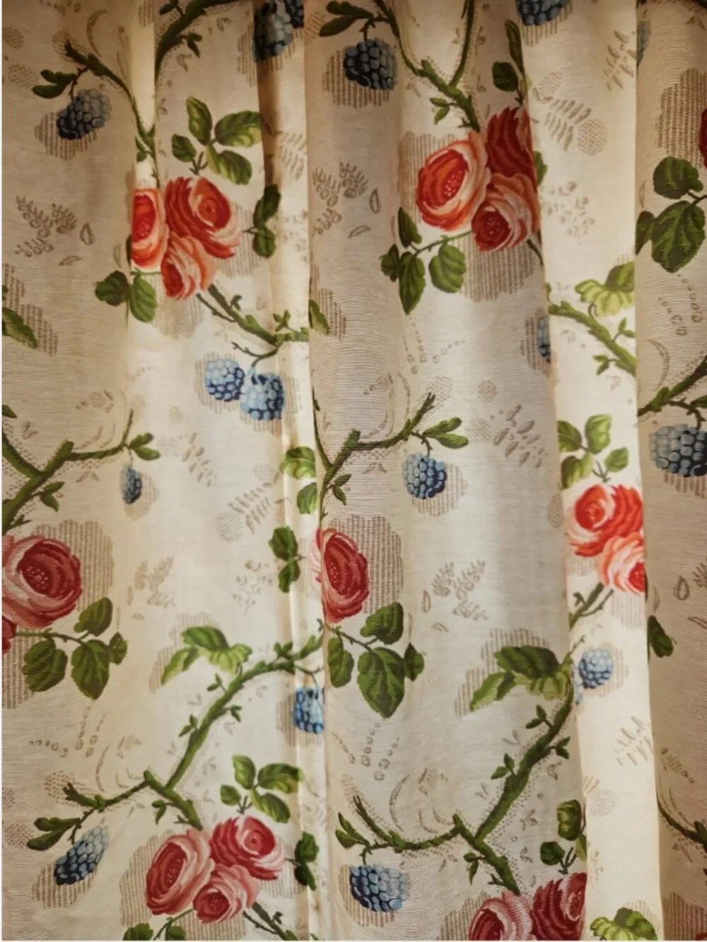 Vintage Custom Made Silk Balloon Valance Curtain Drapery Window Treatment Chintz